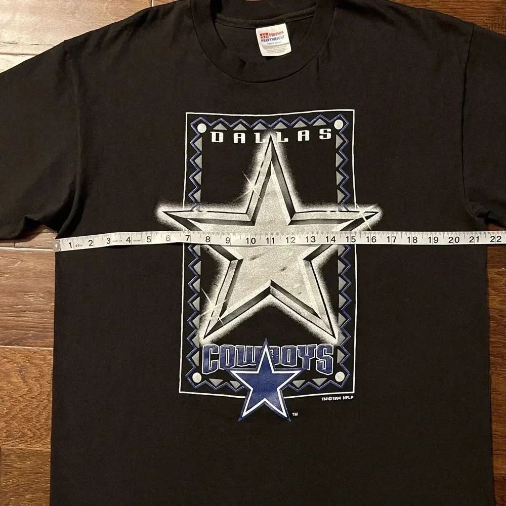 VTG 90s Hanes Heavyweight Single Stitch Dallas Cowboys T-Shirt USA - Picture 6 of 10